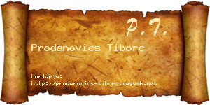 Prodanovics Tiborc névjegykártya